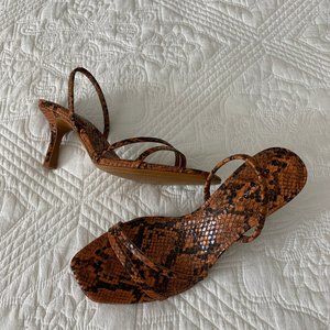 Zara - Snake skin strappy heels